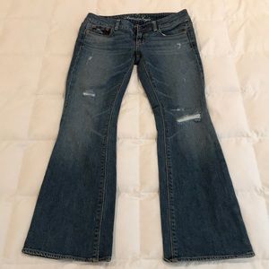 AE stretch artist flare jeans 4s